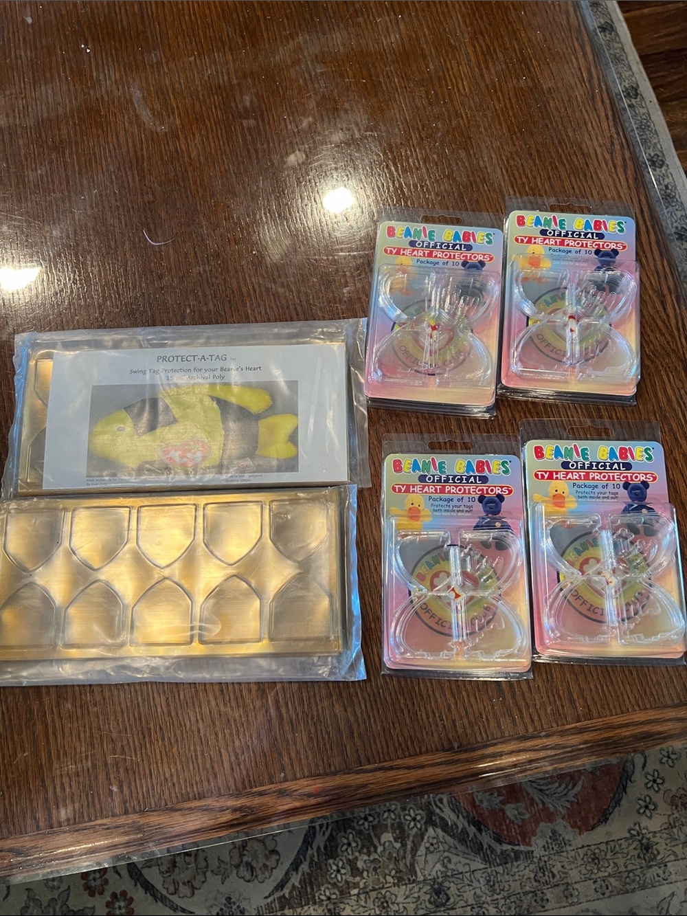 TY Beanie Babies 240 Heart Protectors in Rainbow & Gold Packaging